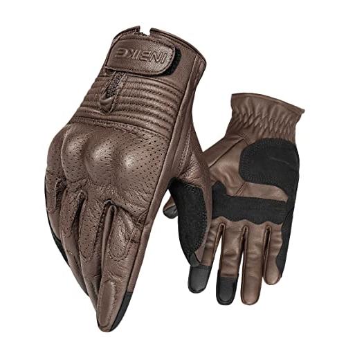【並行輸入品】INBIKE Motorcycle Gloves for Men Premium Genuine Perforated Leatの画像