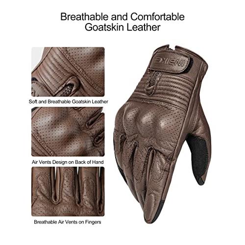 【並行輸入品】INBIKE Motorcycle Gloves for Men Premium Genuine Perforated Leatの画像