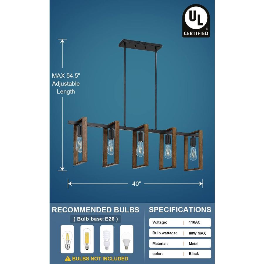 【並行輸入品】Doraimy Lighting 5 Light Farmhouse Hanging Chandelier Pendant Lig