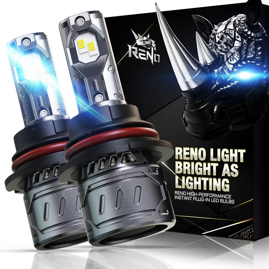 【並行輸入品】RENO 9007 LEDフォグライト電球 9007 HB5電球 16000ルーメン 6500K ブライトホワイト パワースポーツ