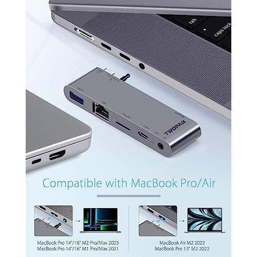 TWOPAN USB C ハブ MacBook Pro M2 Pro/Max 14/16インチ 5 in 1 USB C   イー 並行輸入品｜import-tabaido｜05
