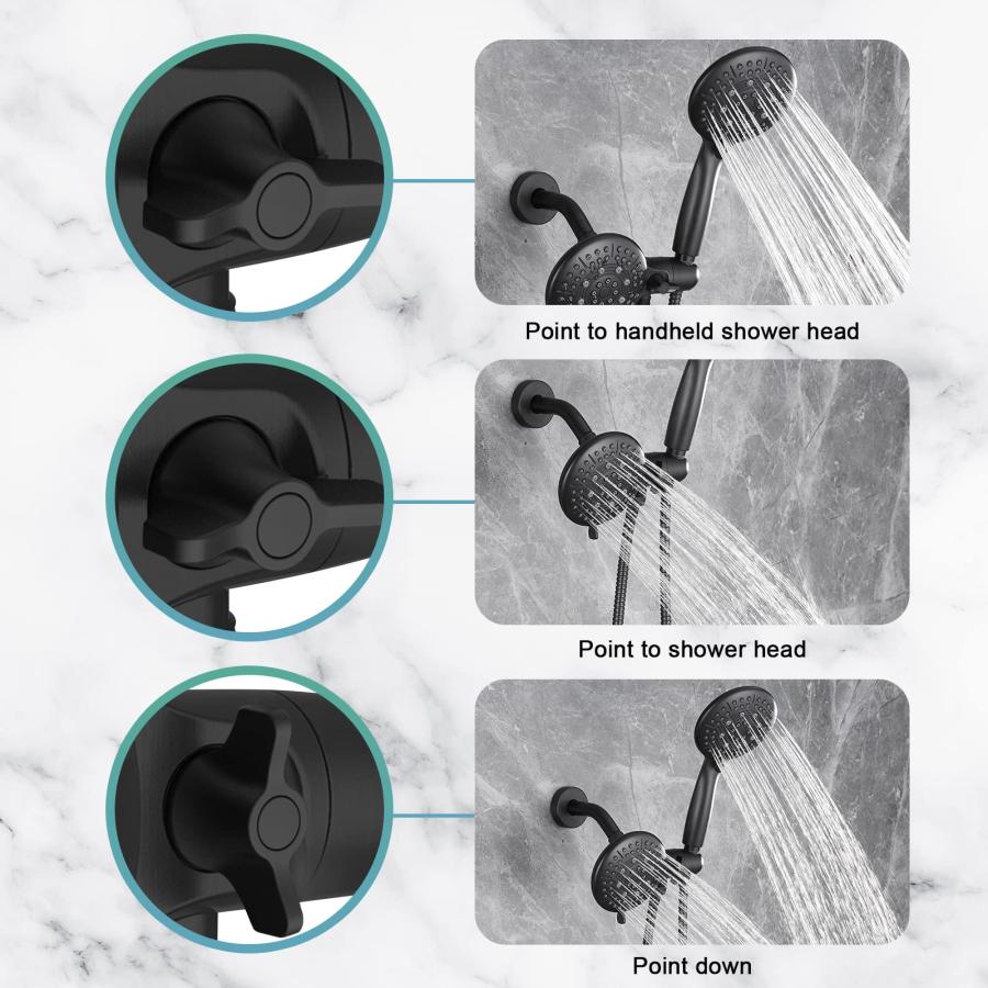 【並行輸入品】Cobbe シャワー蛇口セット レインフォールシャワーヘッドセット ハンドヘルドスプレーコンボ 高圧 デュアル[2イン1] シャワ | ブランド登録なし | 09