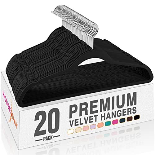 【並行輸入品】House Day ブラックベルベットハンガー 20個パック HOUSE DAY Premium Velvet Hangers,_1