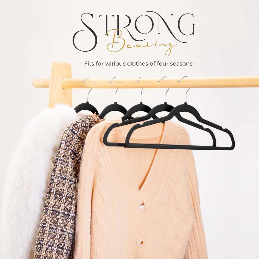 【並行輸入品】House Day ブラックベルベットハンガー 20個パック HOUSE DAY Premium Velvet Hangers,_3