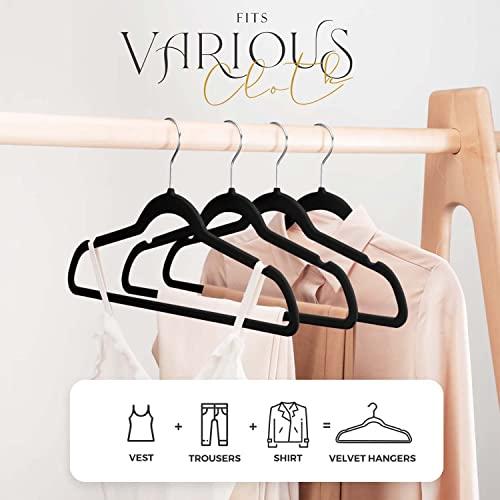 【並行輸入品】House Day ブラックベルベットハンガー 20個パック HOUSE DAY Premium Velvet Hangers,_7