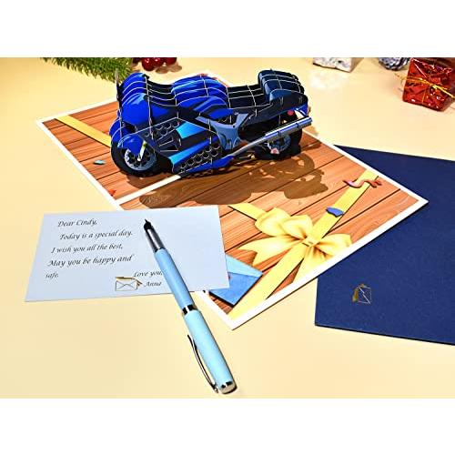 【並行輸入品】GREETING ART オートバイ 3D ポップアップカード 父の日ポップアップカード 男性 夫 彼 息子 卒業 感謝祭 クリスの画像