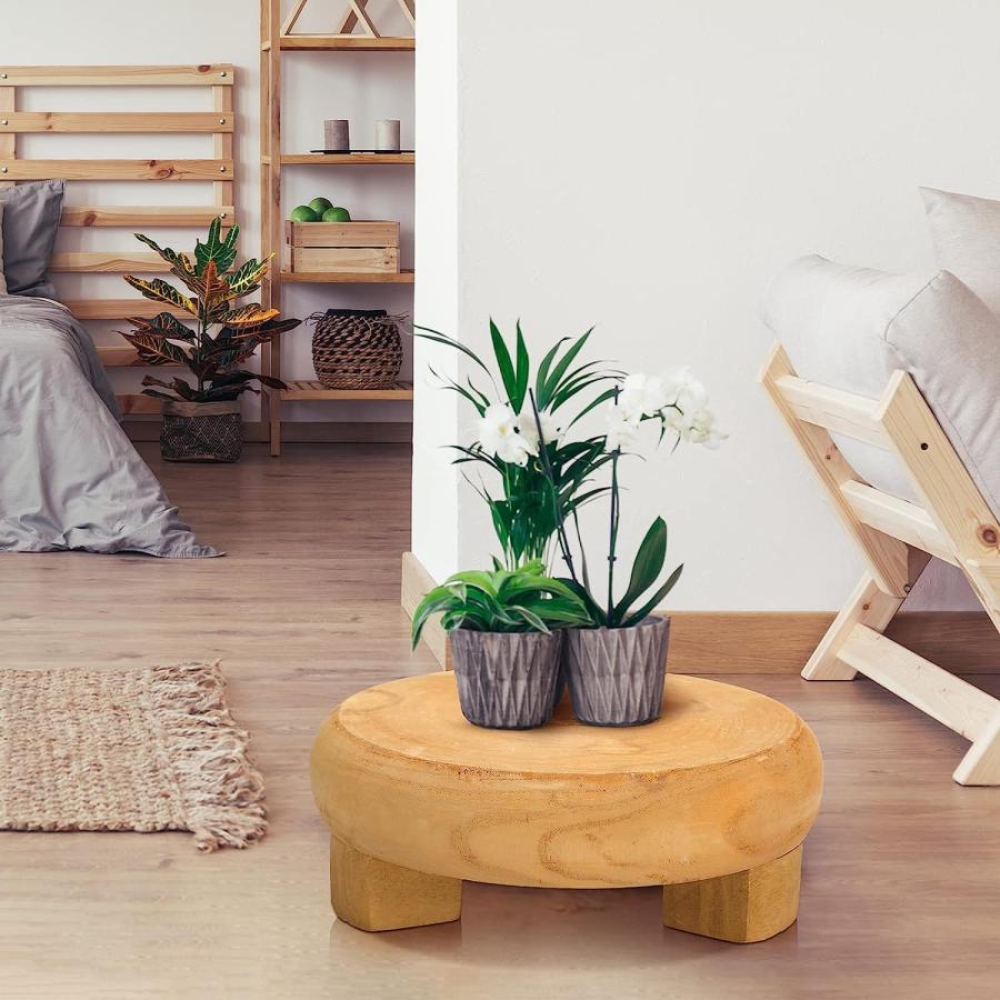 並行輸入品】桐材 円形 台座 ライザー 11 x 4インチ 木製 プラント