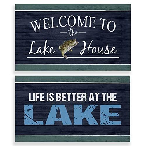 【並行輸入品】Welcome to The Lake House Napa Skin Super Absorbent Bath Mat,17x | Welcome | 01