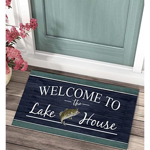 【並行輸入品】Welcome to The Lake House Napa Skin Super Absorbent Bath Mat,17x | Welcome | 04