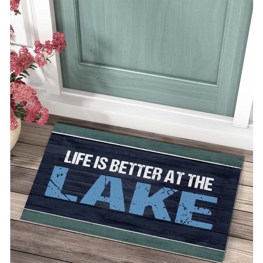 【並行輸入品】Welcome to The Lake House Napa Skin Super Absorbent Bath Mat,17x | Welcome | 06