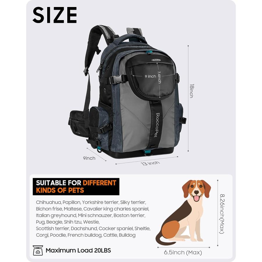 ROCCOPET ドッグキャリア バックパック ペットキャリア ペットキャリー Amazon.co.jp: ROCCOPET ドッグキャリア バックパック ペット