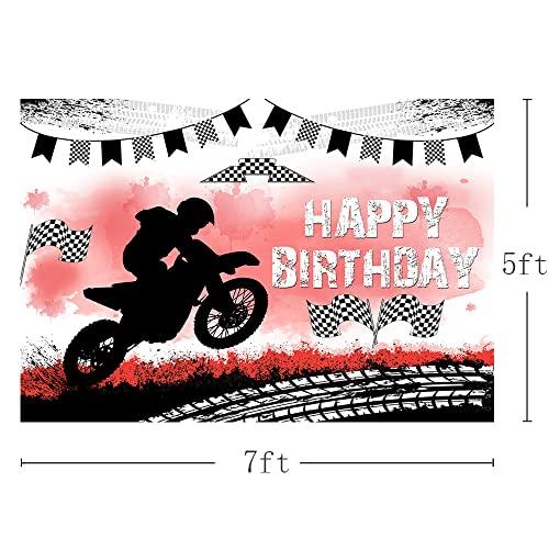 MEHOFOND Happy Birthday Backdrop Dirt Bike Party Decorations Mot 並行輸入品｜import-tabaido｜08