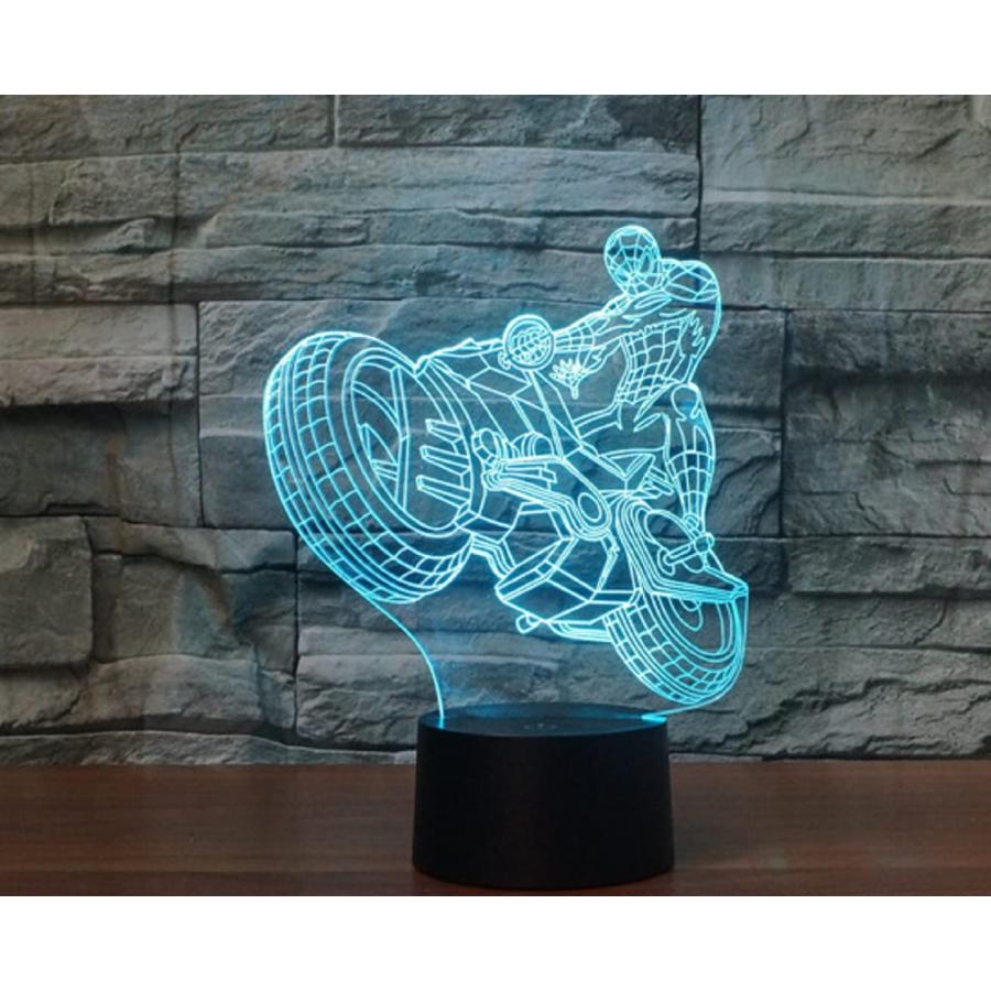 SUPERRUIDALONG 3D オートバイ用リモコン 16色 ナイトライト イリュージョン アクリル LED テーブル ベッド 並行輸入品｜import-tabaido｜04