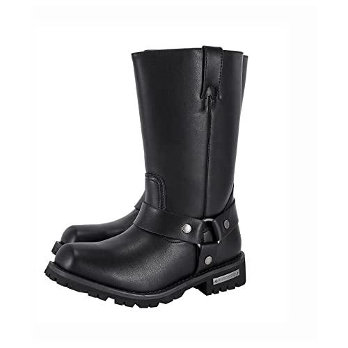 【並行輸入品】GARGOYLE BELLS Mens Harness Straps Motorcycle Leather Boots， Bla_1