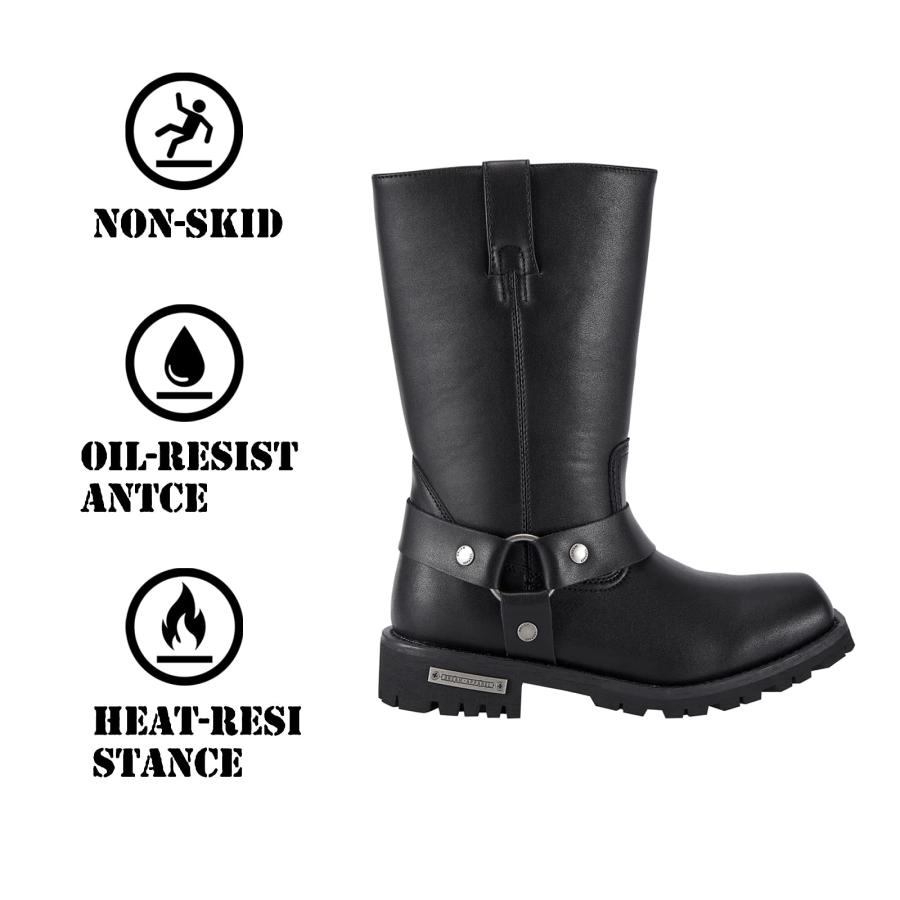 【並行輸入品】GARGOYLE BELLS Mens Harness Straps Motorcycle Leather Boots， Bla_6