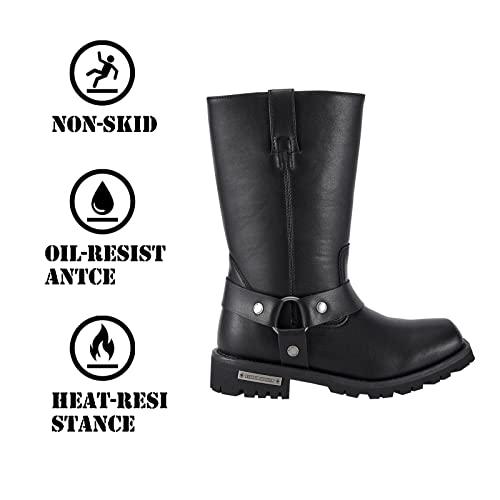 【並行輸入品】GARGOYLE BELLS Mens Harness Straps Motorcycle Leather Boots， Bla_7