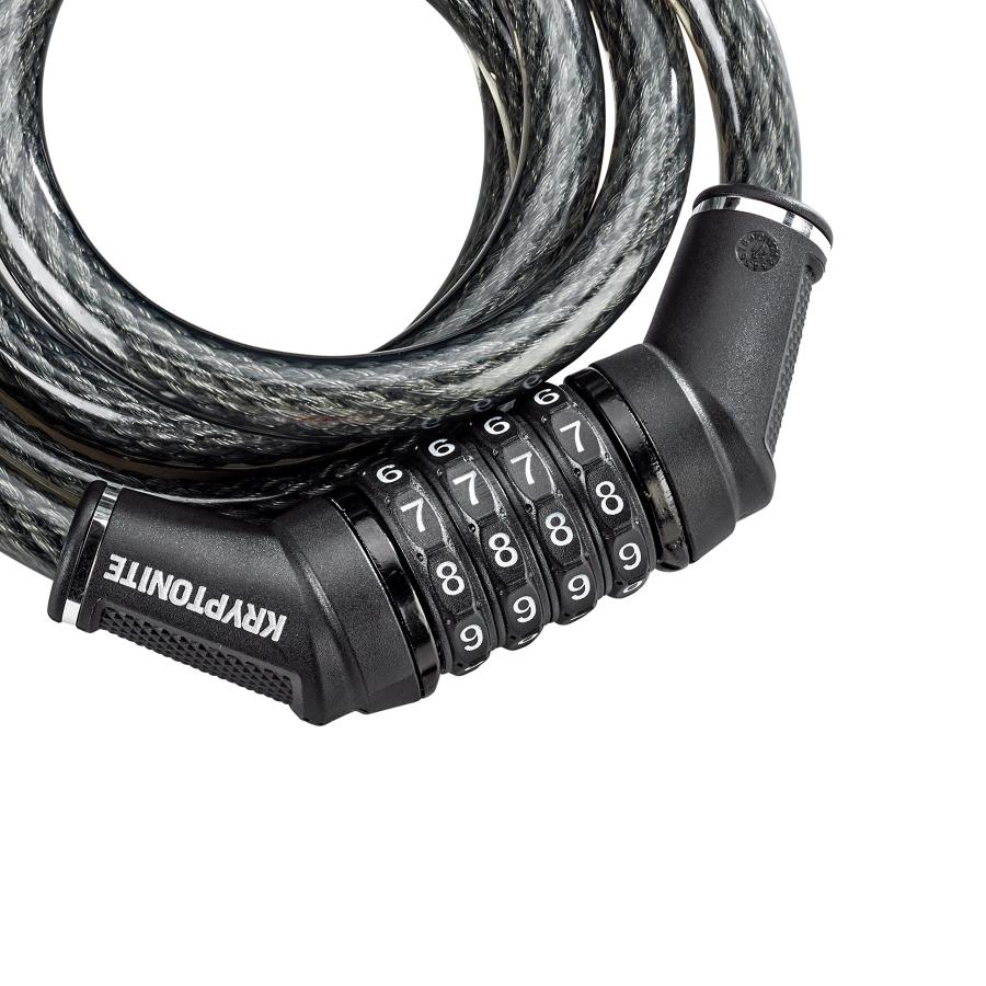 【並行輸入品】Kryptonite コンボバイクロックケーブル 6フィート x 12mm スチールケーブル リセット可能なコンビネーション&明る