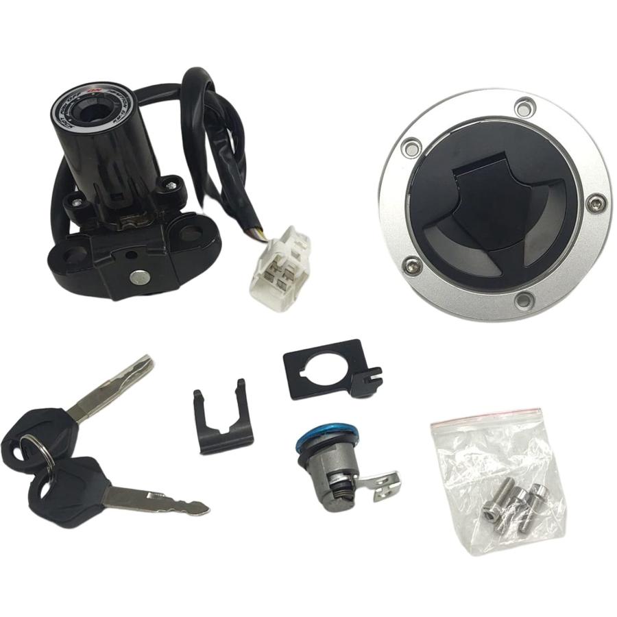 RAYANA イグニッションスイッチ+ガス燃料タンクキャップ+シートロック+キー Kawasaki Ninja 1000 ZX10 並行輸入品