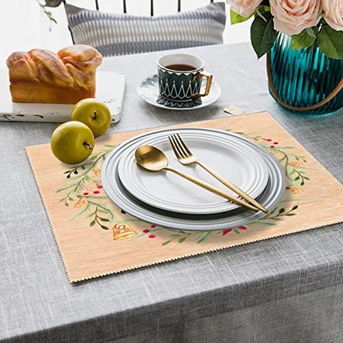 Dining Table Placemats Set of 6, Modern Sweet Moment Polyester P 並行輸入品｜import-tabaido｜08