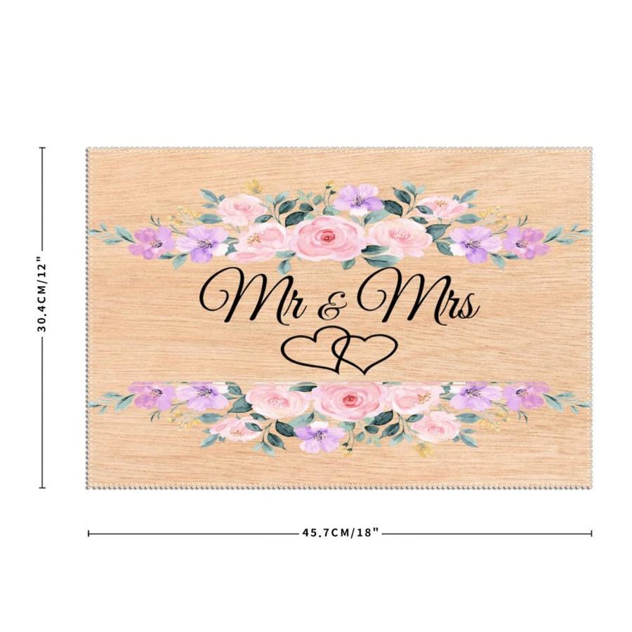 Cafe Placemats Set of 4, Decorative Mr&Mrs Polyester Kitchen Tab 並行輸入品｜import-tabaido｜04