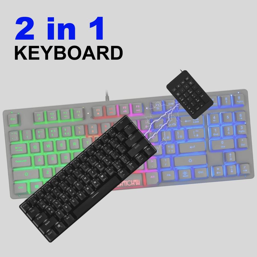 CHONCHOW ゲーミングキーボードマウス 1201 Gaming LED Keyboard and Mouse Combo 7 並行輸入品｜import-tabaido｜07