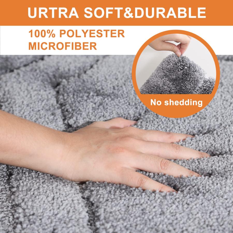 【並行輸入品】BEQHAUSE Bathroom Rugs Soft\u0026 Absorbent Non Slip Bath Mats for Baの画像