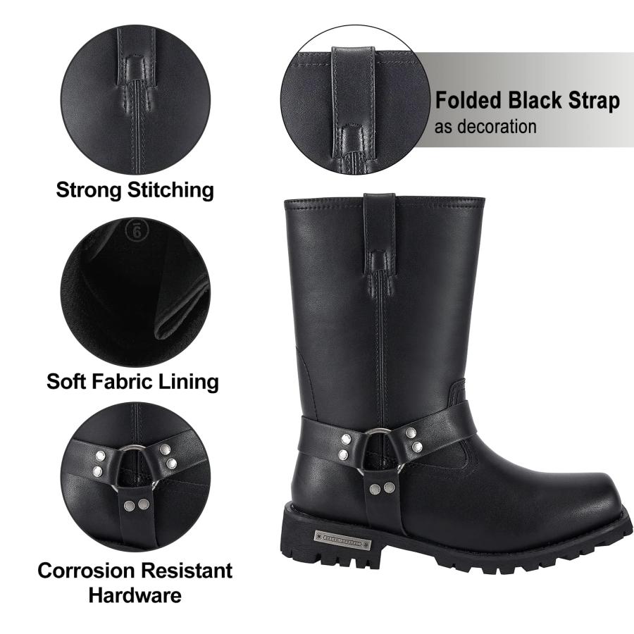 【並行輸入品】Dream Apparel Men's 11in Harness Motorcycle Boots for Riding， Sq_6