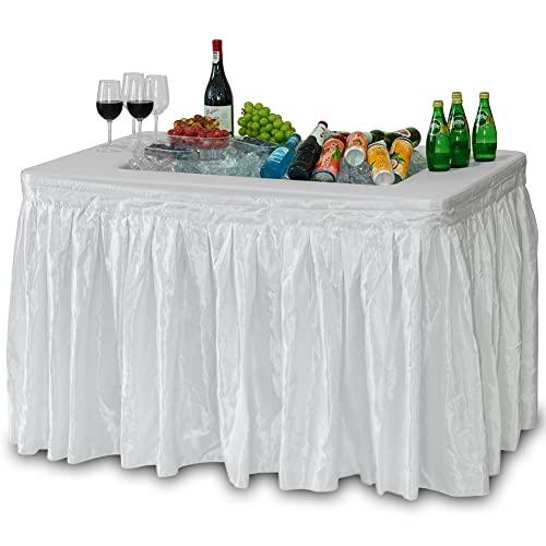 【並行輸入品】Modern Home 4' Foldable Party Ice Bin Table with Edge and Skirt_1