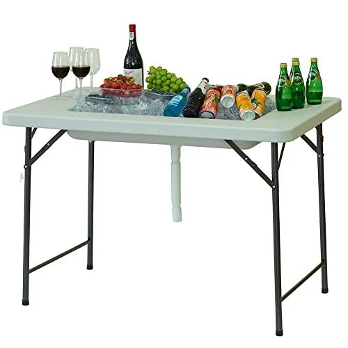 【並行輸入品】Modern Home 4' Foldable Party Ice Bin Table with Edge and Skirt_4