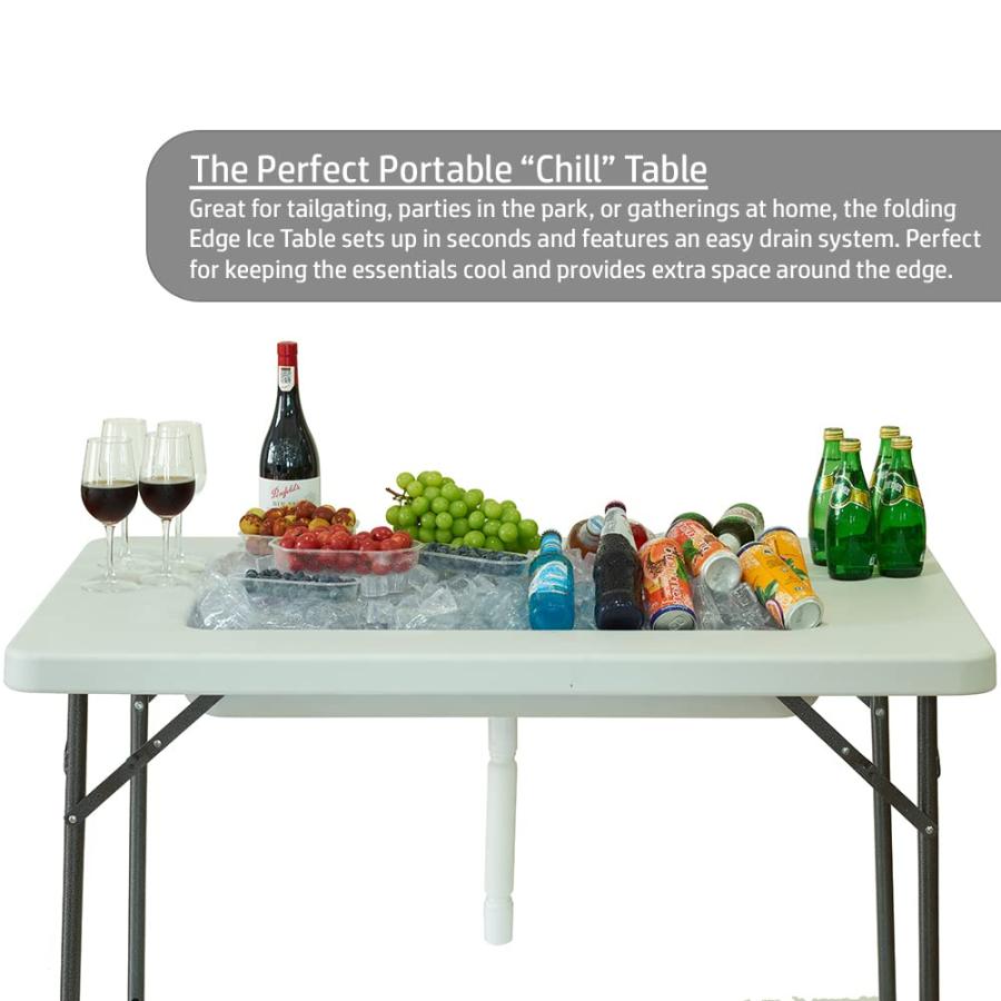 【並行輸入品】Modern Home 4' Foldable Party Ice Bin Table with Edge and Skirt_6