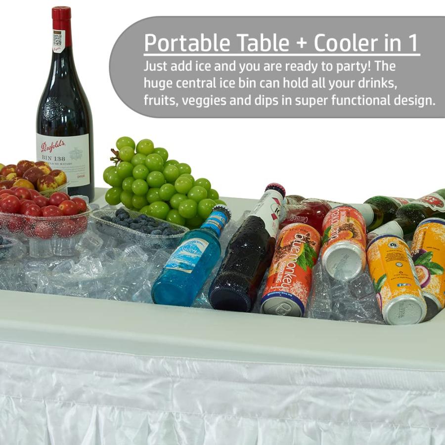 【並行輸入品】Modern Home 4' Foldable Party Ice Bin Table with Edge and Skirt_9