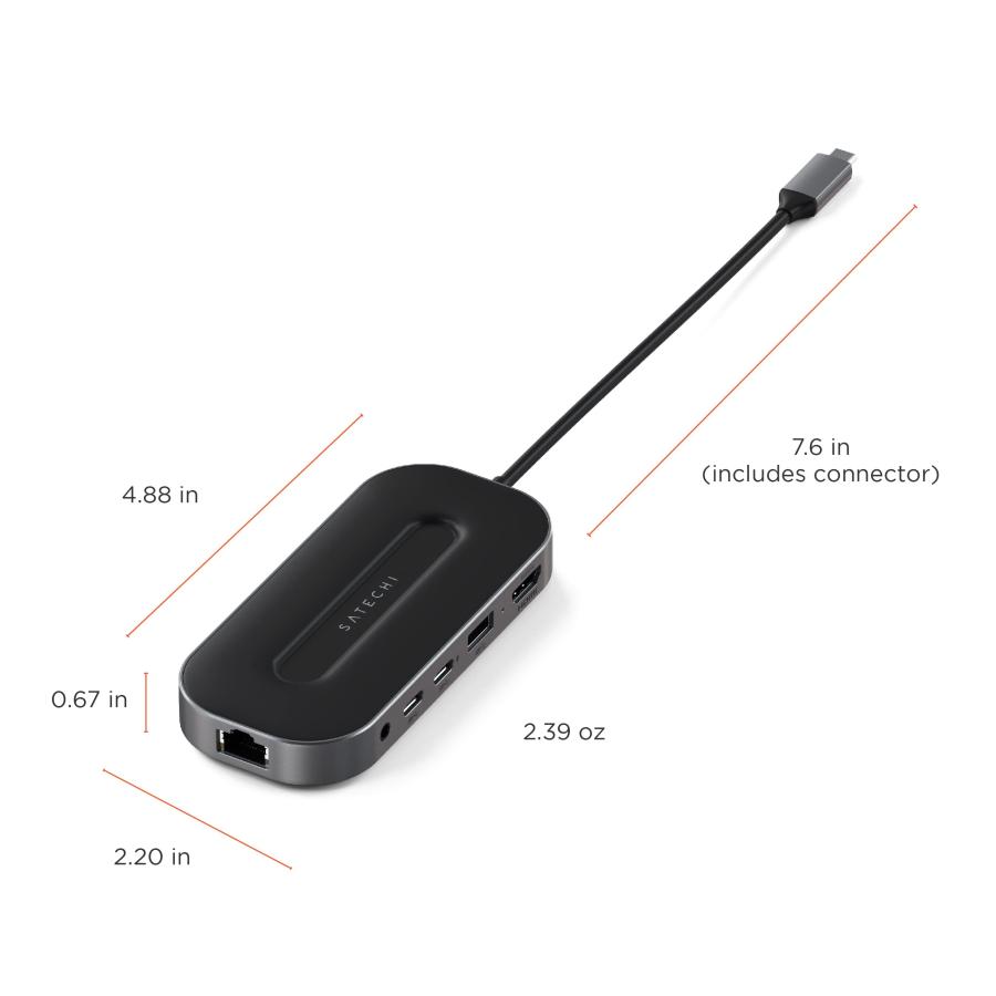 並行輸入品】Satechi USB4 マルチハブ 6 in 1 イーサネット 2.5G, USB