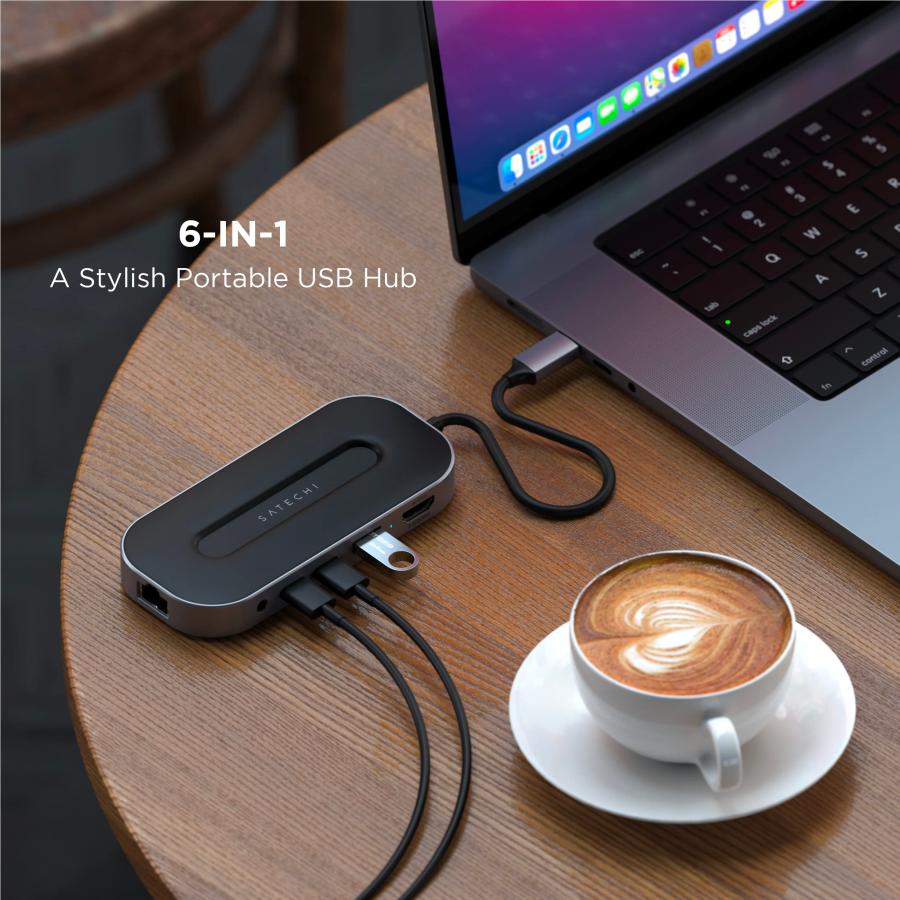 並行輸入品】Satechi USB4 マルチハブ 6 in 1 イーサネット 2.5G, USB