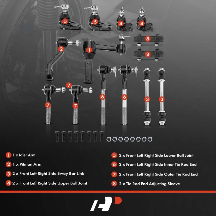 【並行輸入品】A Premium Set of 14, Front Upper Lower Ball Joint, Inner Outer Tの画像