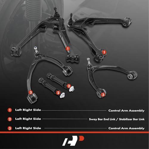 【並行輸入品】A Premium Set of 6, Front Upper Lower Control Arm, Sway Bar Linkの画像