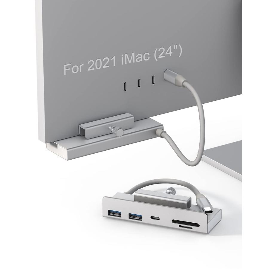 USB Cハブ iMac 24インチ 2021   Gen2 10Gbps iMacアダプター   マルチポートクランプ iMac 並行輸入品｜import-tabaido｜03