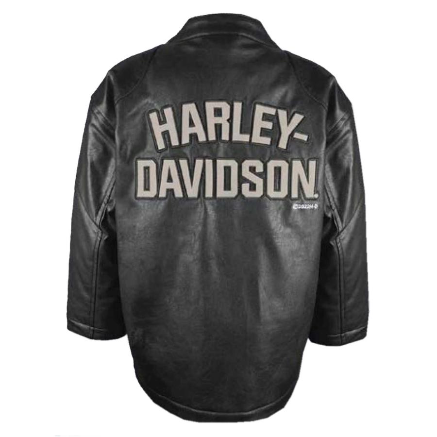 Harley Davidson Little Boys' Striped B&S Faux Leather Racer Jack 並行輸入品｜import-tabaido｜04