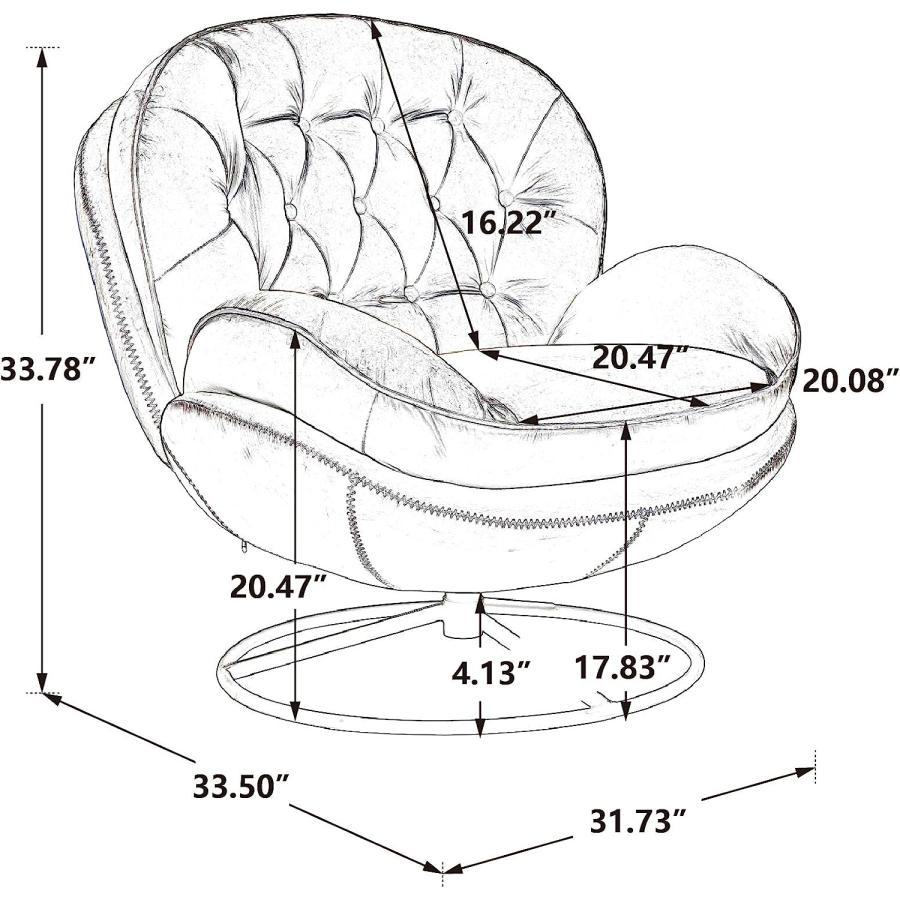 Living room Chair  TV Chair 360 Degree Swivel Velvet Armchair wit｜import-tabaido｜02