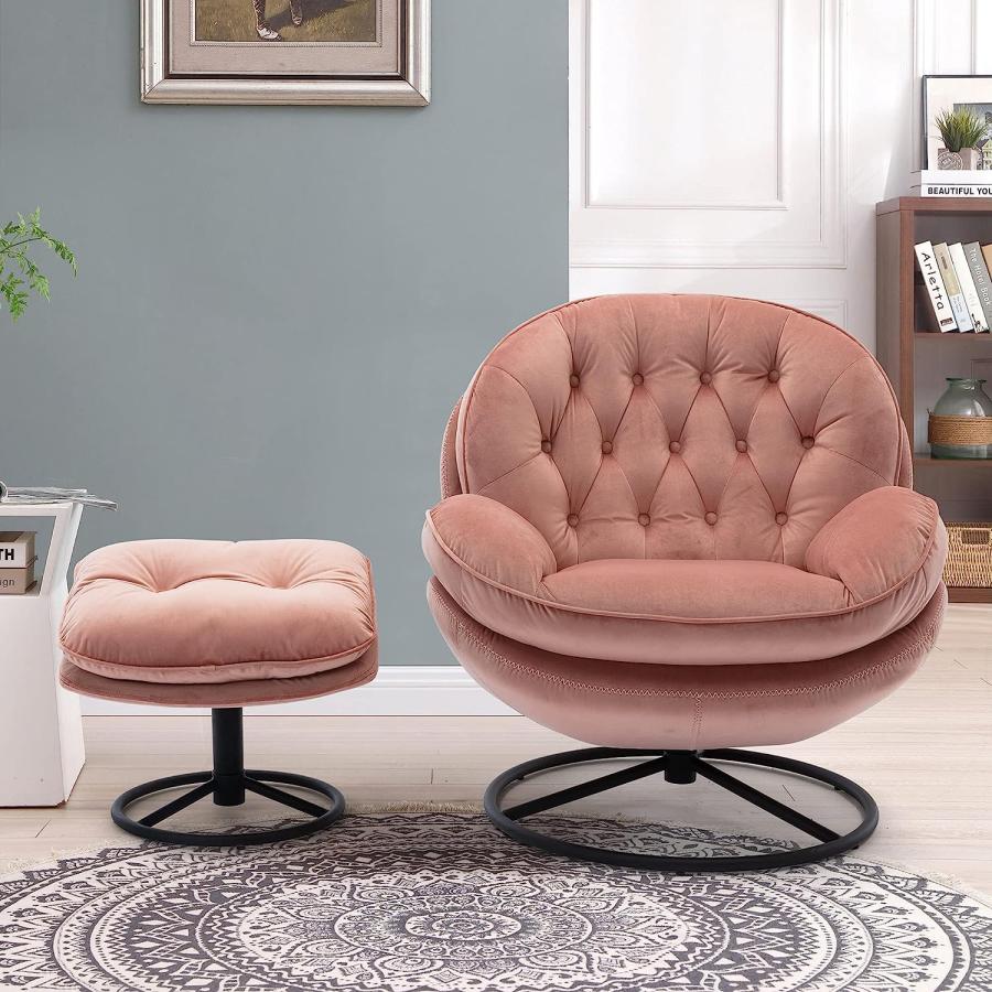 Living room Chair  TV Chair 360 Degree Swivel Velvet Armchair wit｜import-tabaido｜04