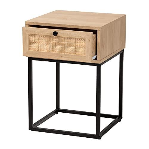 【並行輸入品】Baxton Studio Amelia End Table， 1 Drawer， Natural Brown/Black_4