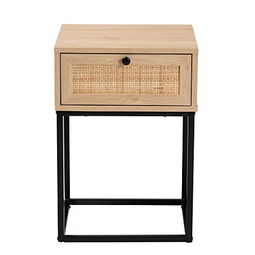 【並行輸入品】Baxton Studio Amelia End Table， 1 Drawer， Natural Brown/Black_7