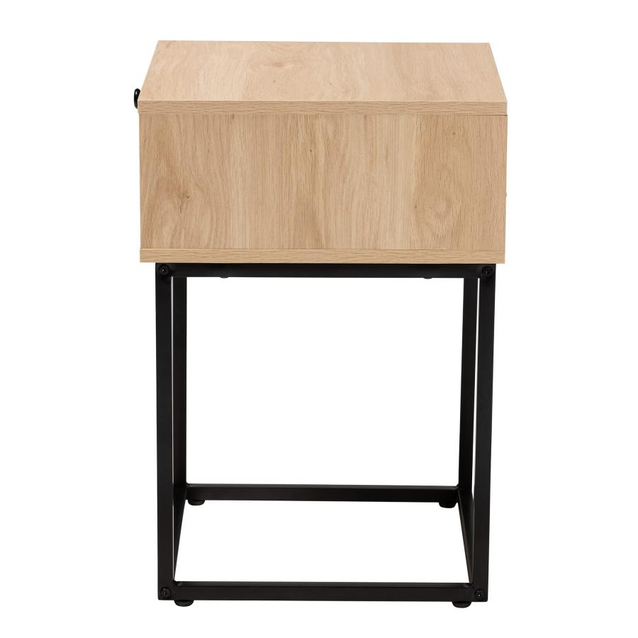 【並行輸入品】Baxton Studio Amelia End Table， 1 Drawer， Natural Brown/Black_9