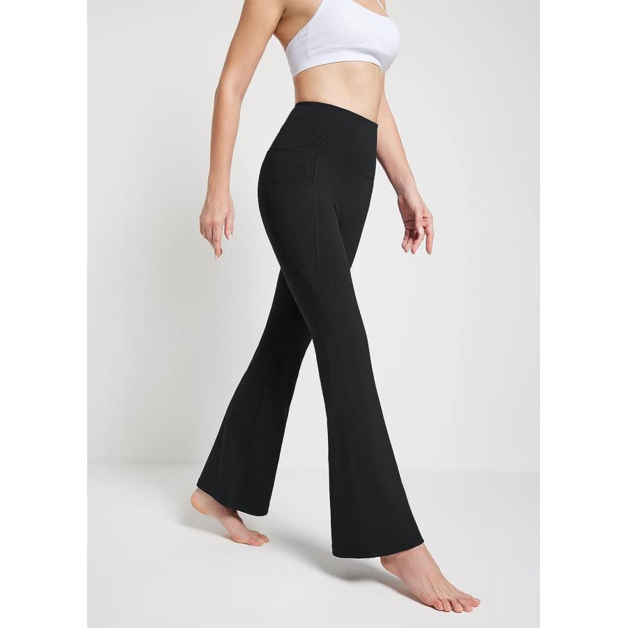 【並行輸入品】BALEAF Women's Flare Leggings with Pockets Flare Pants Bootcut Y
