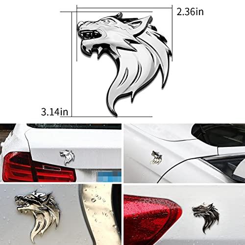 ブランド登録なし - 【並行輸入品】3D Raised \u0026 Strong Adhesive Decals, Wolf Head Emblem Decal Stick