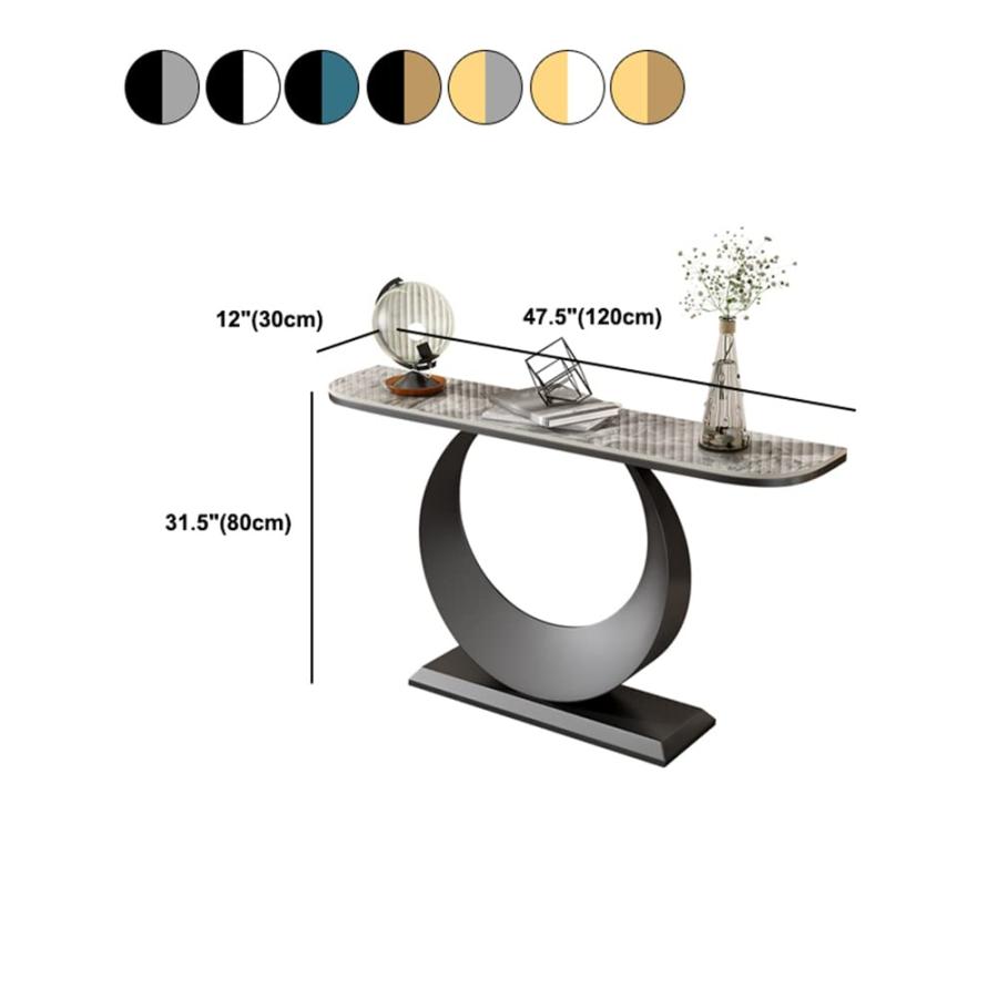 【並行輸入品】LITFAD Scratch Resistant Glam Slate/Metal Entrance Table Modern_9