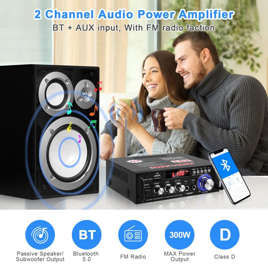 HiFi Bluetooth Audio Amplifier 298A Mini Stereo Amp RMS 40W Max  並行輸入品｜import-tabaido｜07