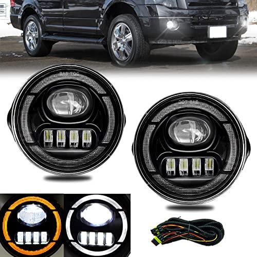 【並行輸入品】DRLドライビングフォグライトランプ LED 2007 2014 Ford Expedition/ 2008 2011フォードレンの画像