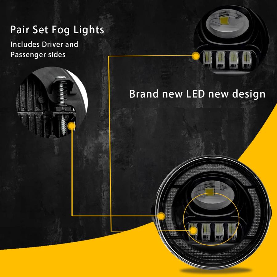 【並行輸入品】DRLドライビングフォグライトランプ LED 2007 2014 Ford Expedition/ 2008 2011フォードレンの画像