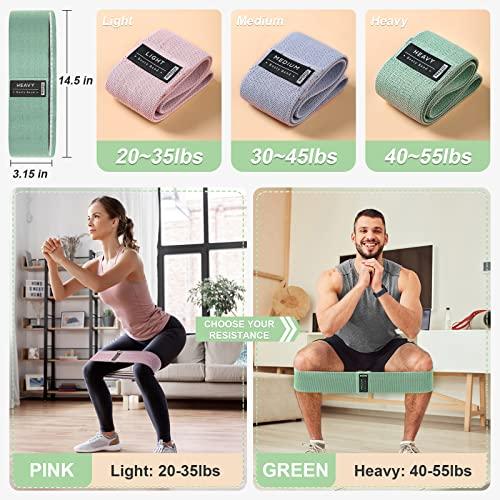 【並行輸入品】ブーティーバンドセット 3段階 ワークアウト用レジスタンスバンド 女性用脚とお尻用エクササイズバンド ヨガスターターセット 3 Lの画像
