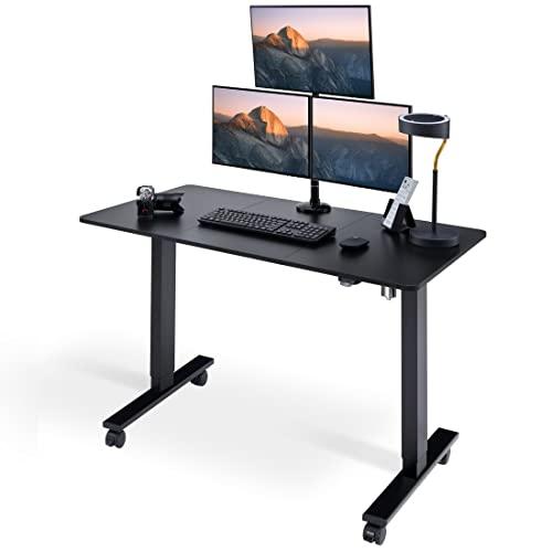 【並行輸入品】Utureal 電動スタンディングデスク 高さ調節可能 48 x 24インチ シットスタンドデスク ホームオフィス用 回転スタンド_1